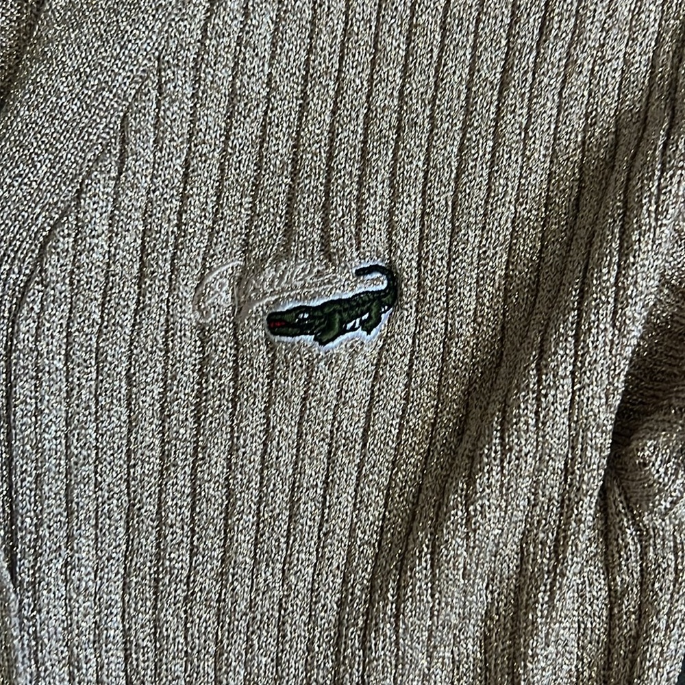 VintageCrocodile gold sweater cardigan. - Picture 3 of 3